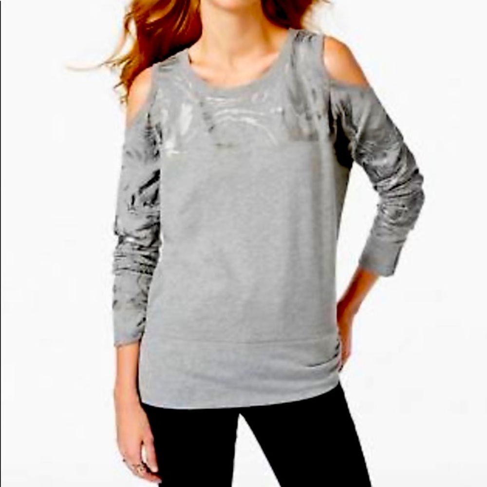 Womens DKNY JEANS Cold-Shoulder  Crew Neck XL